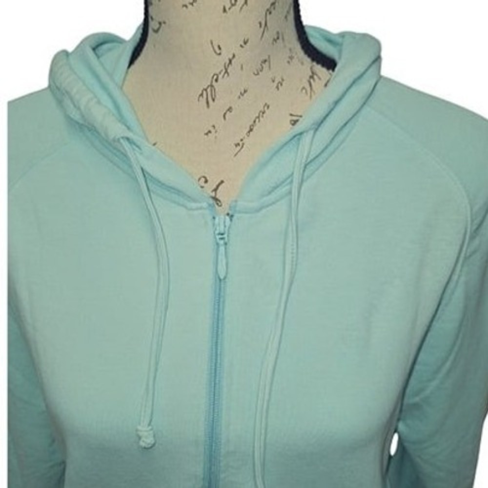 Cheetah Womens‎ Light Blue Zip Up Hoodie Jacket Large Sporty Activewear Casual - Picture 3 of 9
